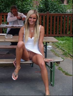 Cheerful naughty girls wearing no